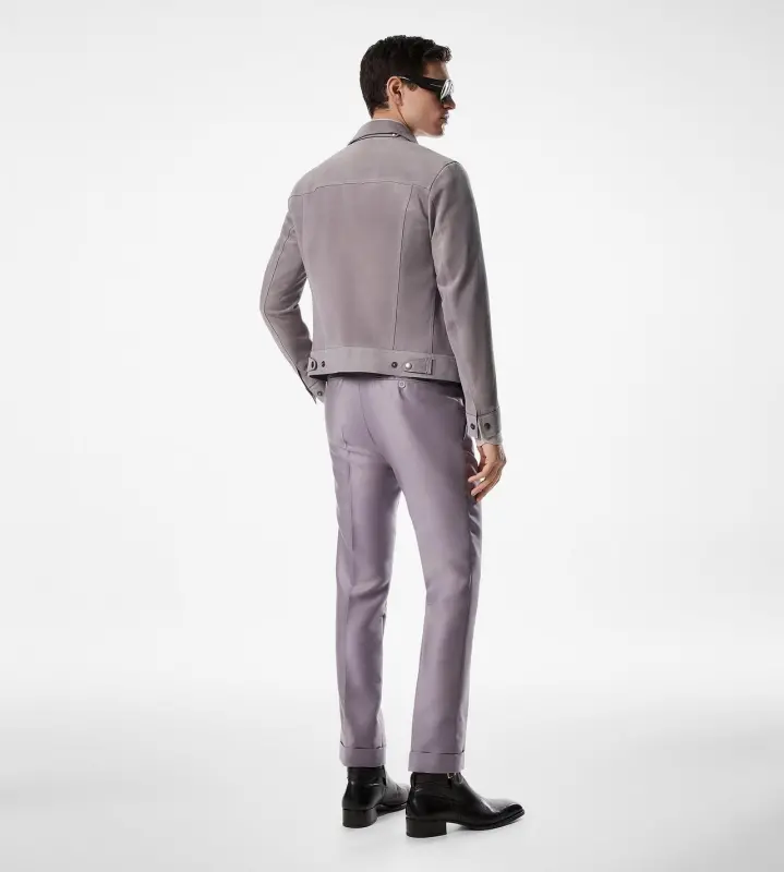 CASHMERE SUEDE WESTERN JACKET PERIWINKLE online